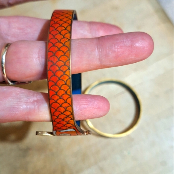 2 Vintage Cloisonne fish bangle bracelets - Picture 6 of 11